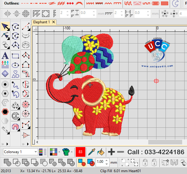 elephant - wilcom student work